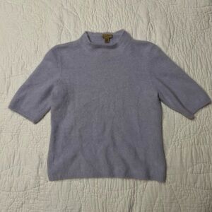 (Large) Lavender Short Sleeve Sweater (Angora and Nylon)